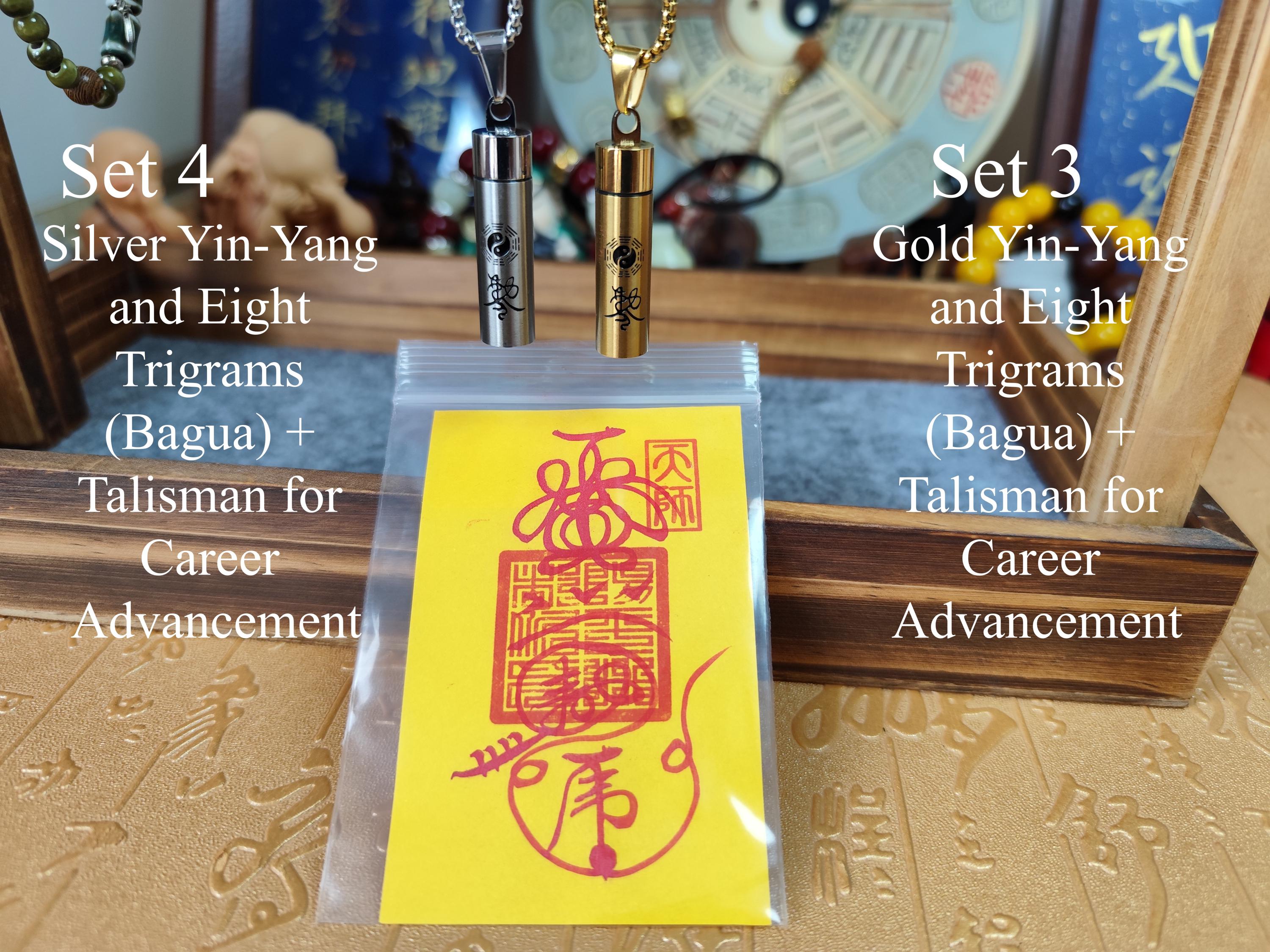 Hand-Drawn Taoist Amulet Necklace: Yin-Yang Bagua Talisman, Wealth & Protection-Customizable Consecration Service - Two…